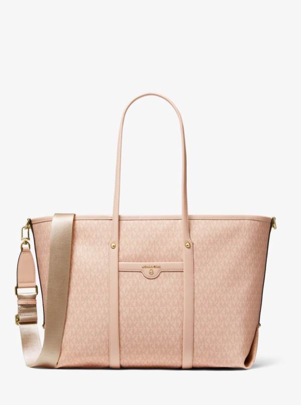 Damske Prenosná Taška Michael Kors Beck Large Logo Ruzove - Kabelky Michael Kors Lacne | CQGEM-3952